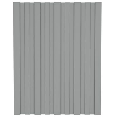 vidaXL Strešni paneli 12 kosov pocinkano jeklo sivi 60x45 cm