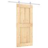 vidaXL Drsna vrata Naravna in bela 90 x 210 cm Masiven borov les