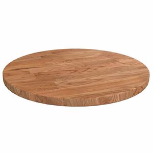 vidaXL Okrogla mizna plo&scaron;ča svetlo rjava &Oslash;30x1,5 cm trdna hrastovina