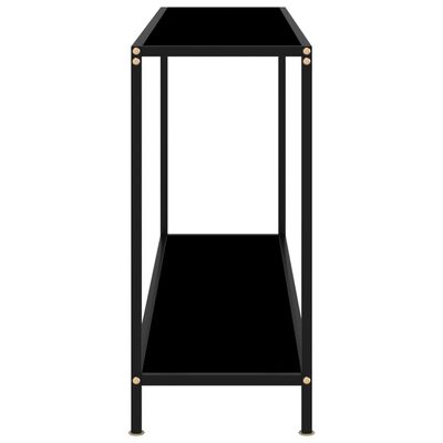 vidaXL Konzolna mizica črna 140x35x75 cm kaljeno steklo