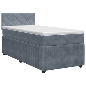 vidaXL Postelja boxspring z vzmetnico Temno siva 80 x 200 cm Žamet