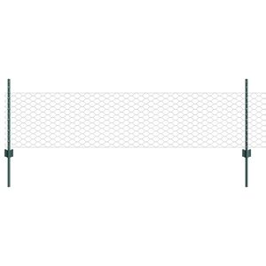 vidaXL &Scaron;esterokotna ograja s stebrom 100 x 0,5 m Jeklo s PVC premazom