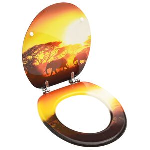 vidaXL Deska za WC &scaron;koljko mediapan dizajn savane