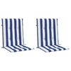 vidaXL Blazine za stole 2 kosa modro bele črte blago