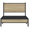vidaXL Kovinski posteljni okvir brez vzmetnice sonoma hrast 107x203 cm