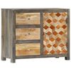 vidaXL Stranska omarica siva 75x30x60 cm trden mangov les