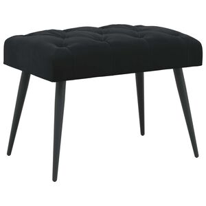 vidaXL Klop s gumbnim oblazinjenjem Črna 60 x 40 x 45 cm Žamet
