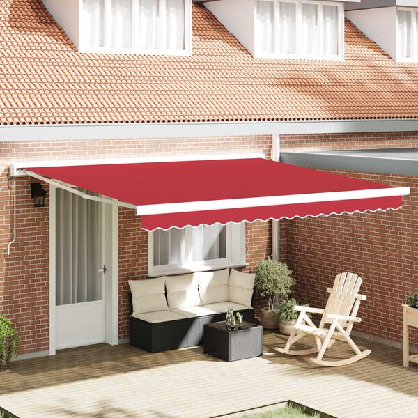 vidaXL Nadomestno platno za tendo Rdeča 380 x 345 cm Poliester