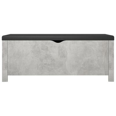 vidaXL Škatla z blazino betonsko siva 105x40x45 cm iverna plošča