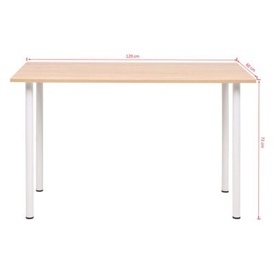 vidaXL Jedilna miza 120x60x73 cm barva hrasta in bela