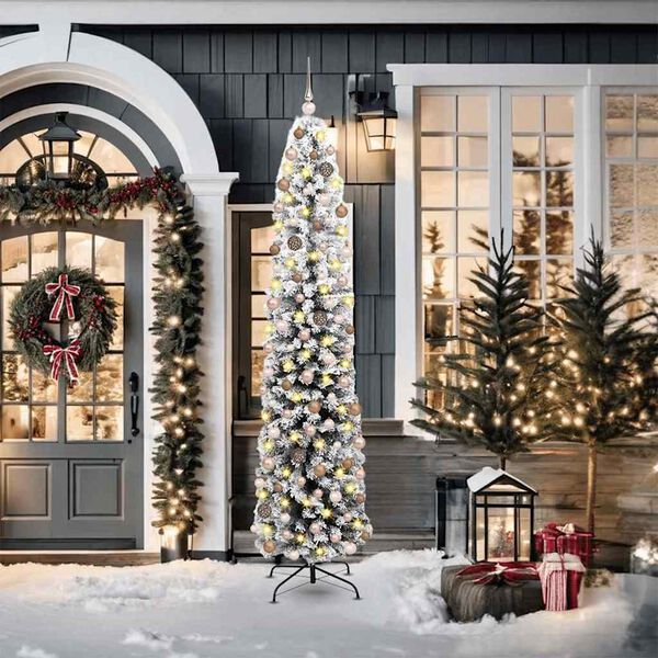 vidaXL Umestno božično drevo Zelena 210 cm PVC in Jeklo in Plastika