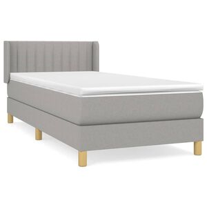 vidaXL Box spring postelja z vzmetnico svetlo siva 80x200 cm blago