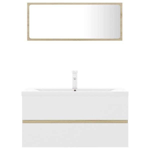 vidaXL Komplet kopalni&scaron;kega pohi&scaron;tva bel in sonoma hrast iverna pl.