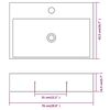 vidaXL Umivalnik z odprtino za armaturo bela keramika 76x42,5x14,5 cm