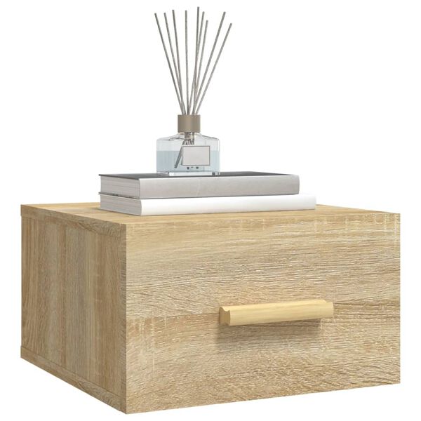 vidaXL Stenska nočna omarica 2 kosa sonoma hrast 35x35x20 cm