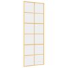 vidaXL Drsna vrata zlata 76x205 cm prozorno ESG steklo in aluminij
