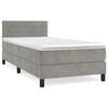 vidaXL Box spring postelja z vzmetnico svetlo siva 80x200 cm žamet