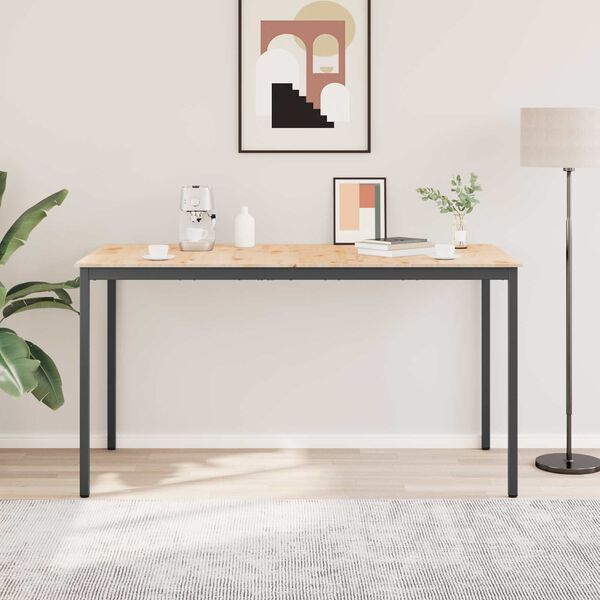 vidaXL Barska miza Naravna 110 x 55 x 105 cm Masivno borovo les