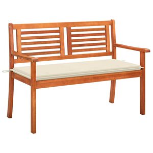 vidaXL Vrtna klop za 2 osebi z blazino 120 cm trden evkaliptus