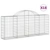 vidaXL Obokane gabion ko&scaron;are 18 kosov 200x30x80/100 cm cinkano železo