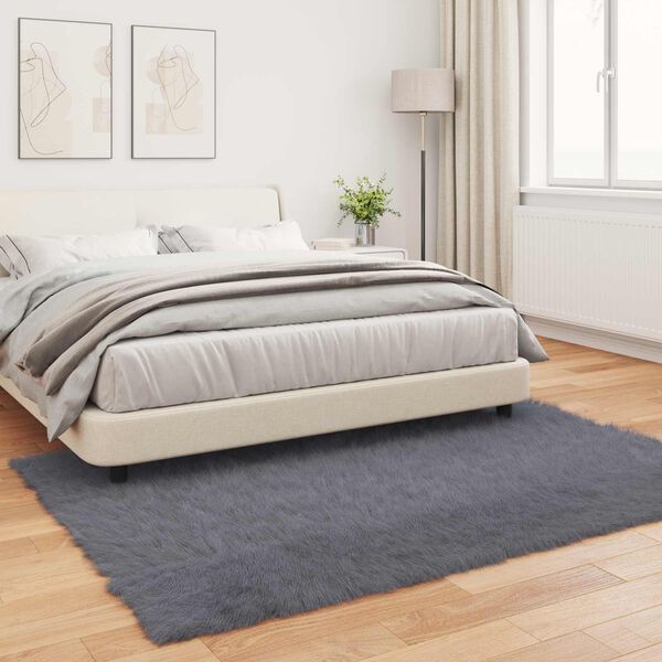 vidaXL Lažna Ovčja Koža Preproga Tafalla Antracit 160 x 230 cm