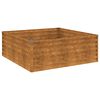 vidaXL Vrtna visoka greda 100x100x36 cm corten jeklo