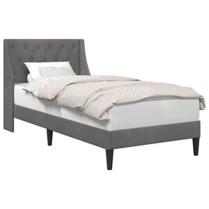 vidaXL Konstrukcija postelje z vzglavjem Temno siva 90 x 190 cm Žamet