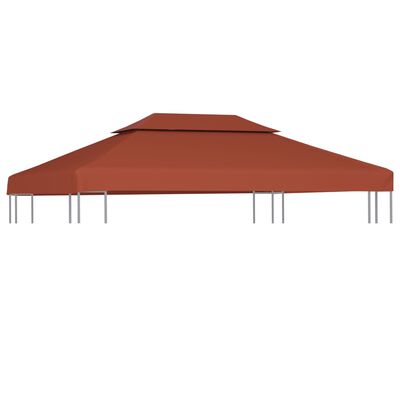 vidaXL Streha za paviljon 2-delna 310 g/m² 4x3 m terakota