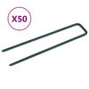 vidaXL Žeblji za umetno travo 50 kosov U-oblike železo