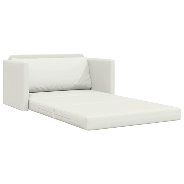 vidaXL Sofa postelja 110cm Bela Umetno usnje