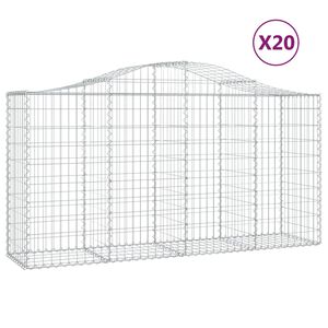 vidaXL Obokana gabionska ko&scaron;ara 20 kos 200x50x100/120cm cinkano železo