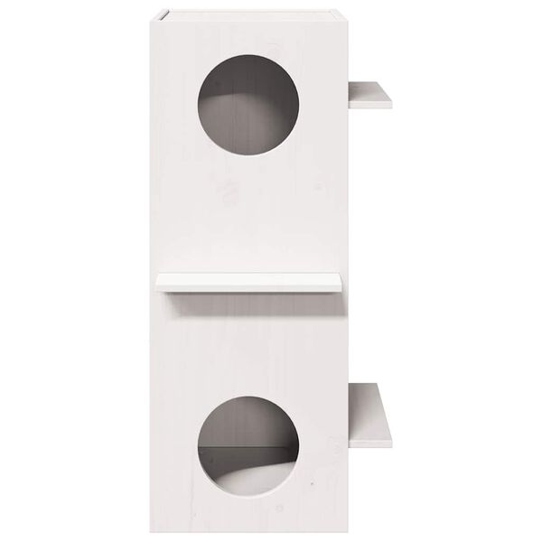 vidaXL Hi&scaron;a za mačke Bela 43x43x90 cm masivni les borovega lesa