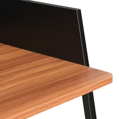 vidaXL Pisalna miza črna in rjava 90x60x88 cm
