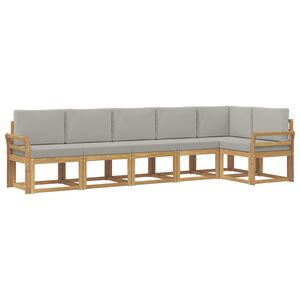 vidaXL Zunanja garnitura za sedenje 6 pcs Bela in svetlo siva