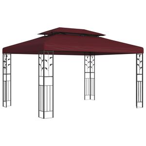 vidaXL Paviljon 3,97 x 2,96 x 2,68 m Vinorodna rdeča