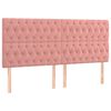 vidaXL Box spring postelja z vzmetnico LED roza 200x200 cm žamet