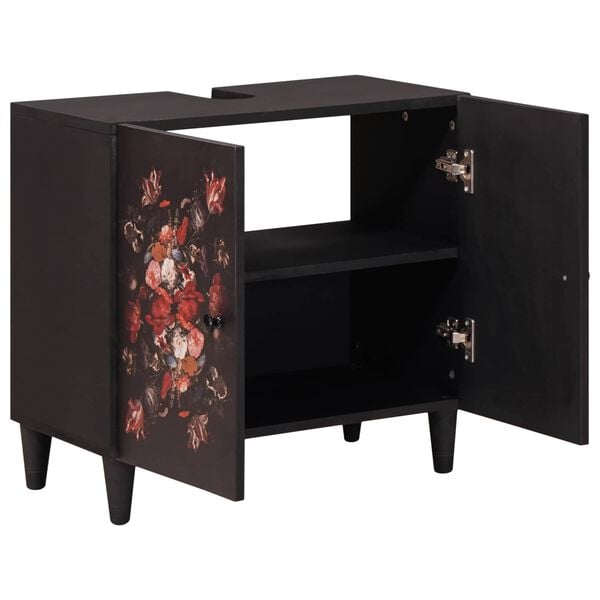 vidaXL Omarica za umivalnik s shranjevanjem večbarvno 62 x 33 x 58 cm