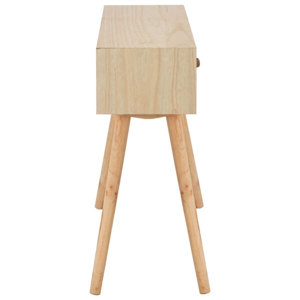 vidaXL Konzolna mizica s 4 predali 110x30x75 cm trdna borovina