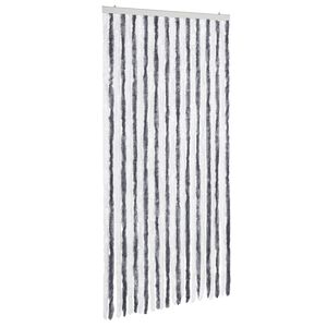 vidaXL Zavesa proti mrčesu iz &scaron;enilje 100x220 cm siva in bela