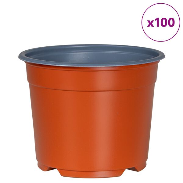 vidaXL Cvečni lonec 100 pcs Keramika &Oslash; 15 x 12.5 cm Plastika