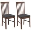vidaXL Jedilni stoli z blazinami 2 kosa Brown Solid Wood Rubber