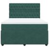 vidaXL Box spring postelja z vzmetnico temno zelen 140x190 cm žamet