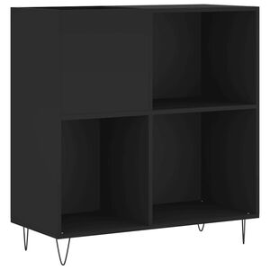 vidaXL Omarica za gramofonske plo&scaron;če črna 84,5x38x89 cm inženirski les