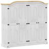 vidaXL Garderobna omara Corona bela 194x52x186 cm trdna borovina