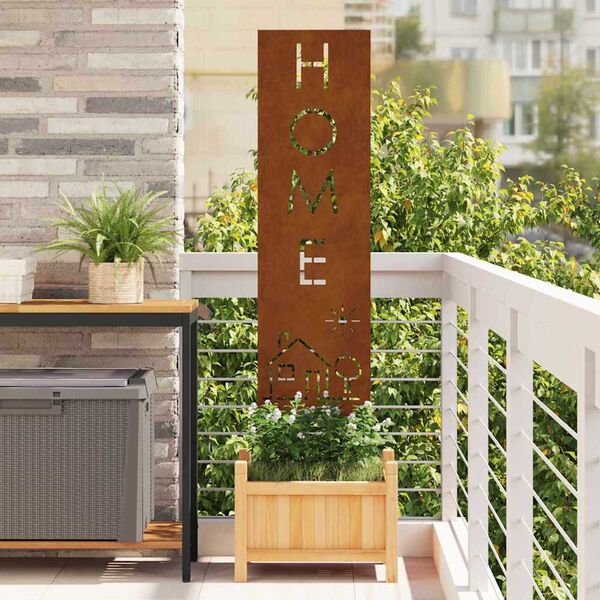 vidaXL Zaslon za zasebnost v vrtu Rjav 32 x 140 cm Odporno jeklo