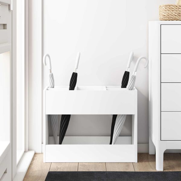 vidaXL Stojalo za dežnik Bela 65 x 24 x 50 cm Konstruiran les