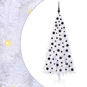 vidaXL Umestno božično drevo med 300 LED Bela 180 cm PVC in jeklo