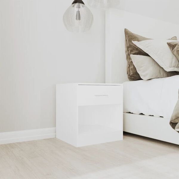 vidaXL Nočna omarica 2 kosa s predalom bela
