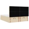 vidaXL Otomanski posteljni okvir z vzmetnicami krem 160x200 cm blago