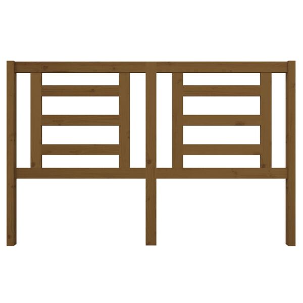 vidaXL Posteljno vzglavje medeno rjavo 156x4x100 cm trdna borovina